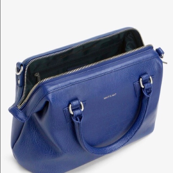Matt & Nat ‘MALONE’ Doctor Bag Satchel Vegan Leather in Blue - Picture 3 of 13